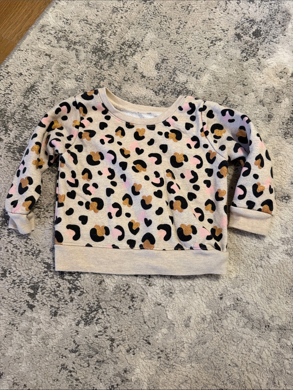 Garanimals Cream Leopard Sweatshirt with Pink & Gold Accents